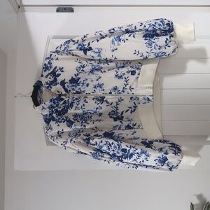 Anthropologie floral bomber jacket